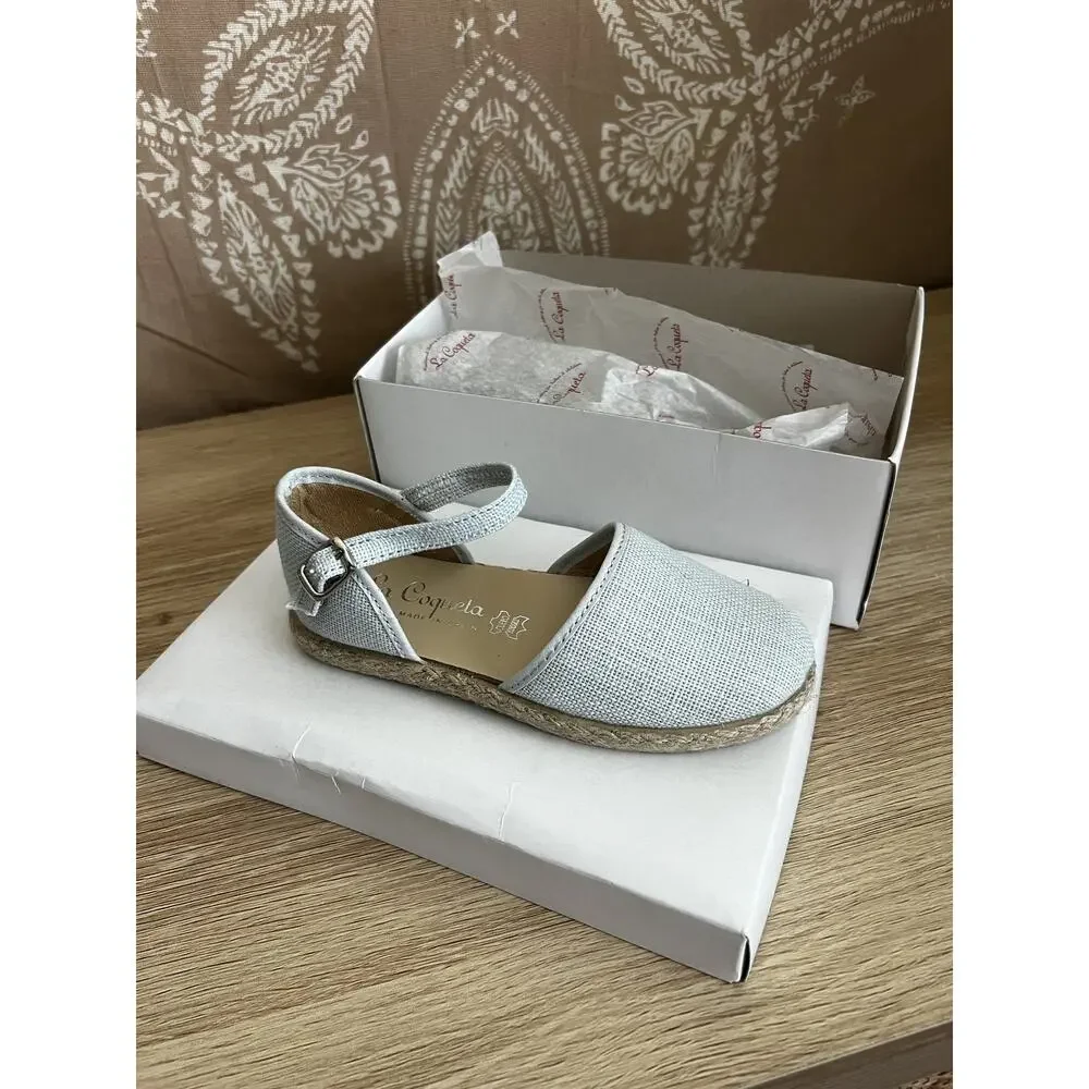 La Coqueta Pale Blue Olivia Canvas Girl Espadrille Size EU 27